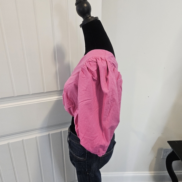 Showpo Women’s Pink One-Shoulder Crop Top W/ Elastic Waist Sz 10 EUC - Picture 3 of 16